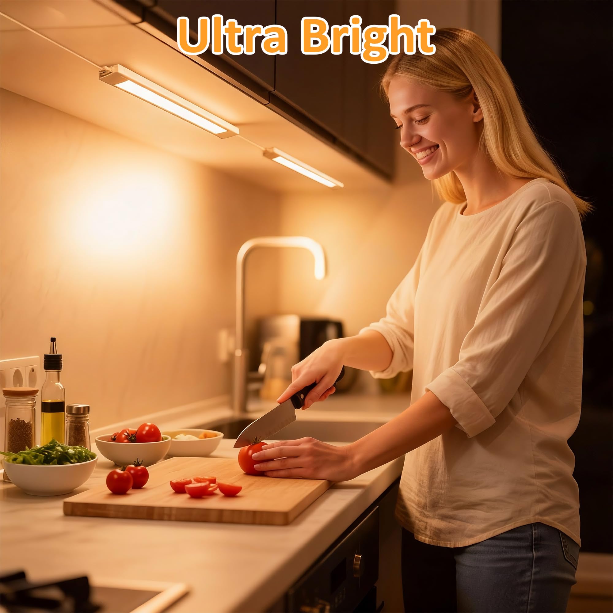Maylit plug-in kitchen cabinet light installed for easy lighting control