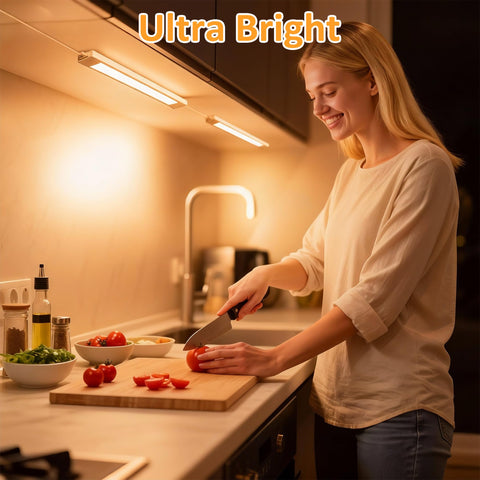 Maylit plug-in kitchen cabinet light installed for easy lighting control
