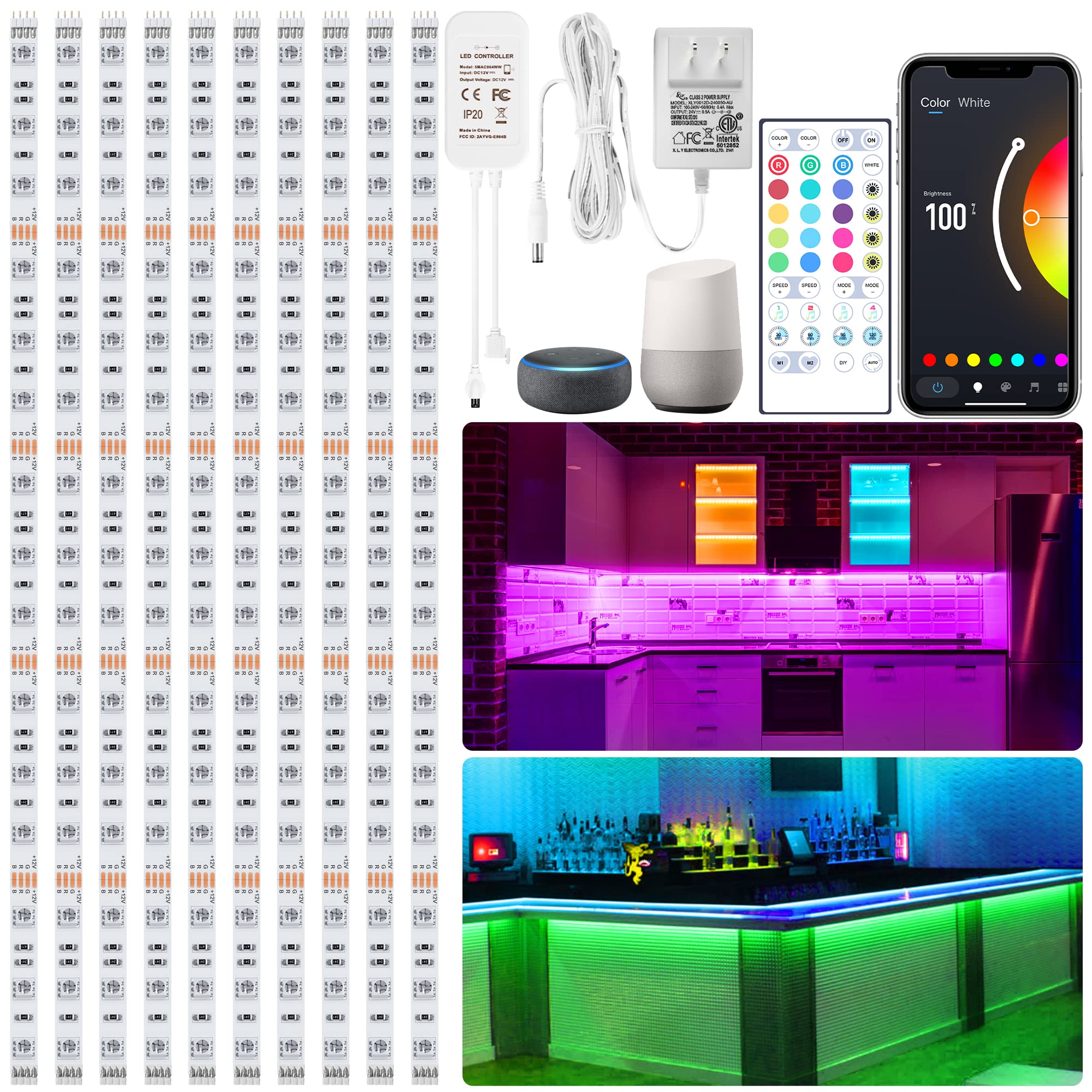 Maylit under-cabinet lights kit full setup for versatile kitchen illumination