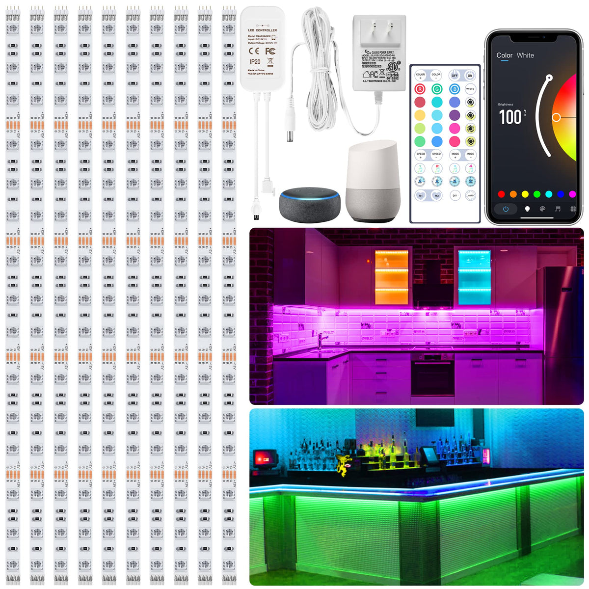 Maylit under-cabinet lights kit full setup for versatile kitchen illumination