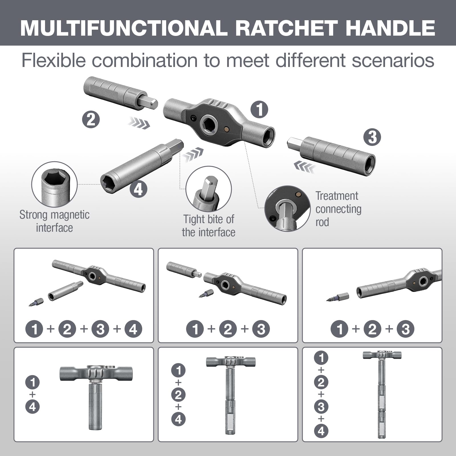 MAYMELOTON ergonomic aluminum T-handle offers comfortable grip during long tasks.