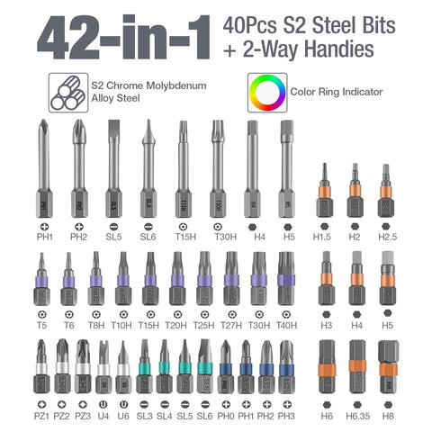 MAYMELOTON magnetic bit holder keeps bits secure for fast setups.