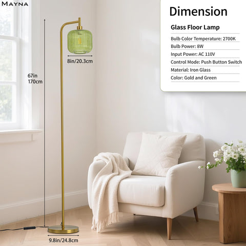 MAYNA floor lamp assembly is tool-free for quick setup.