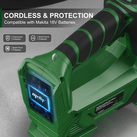 Mayoki air compressor shows Makita 18V compatibility for flexible cordless setups