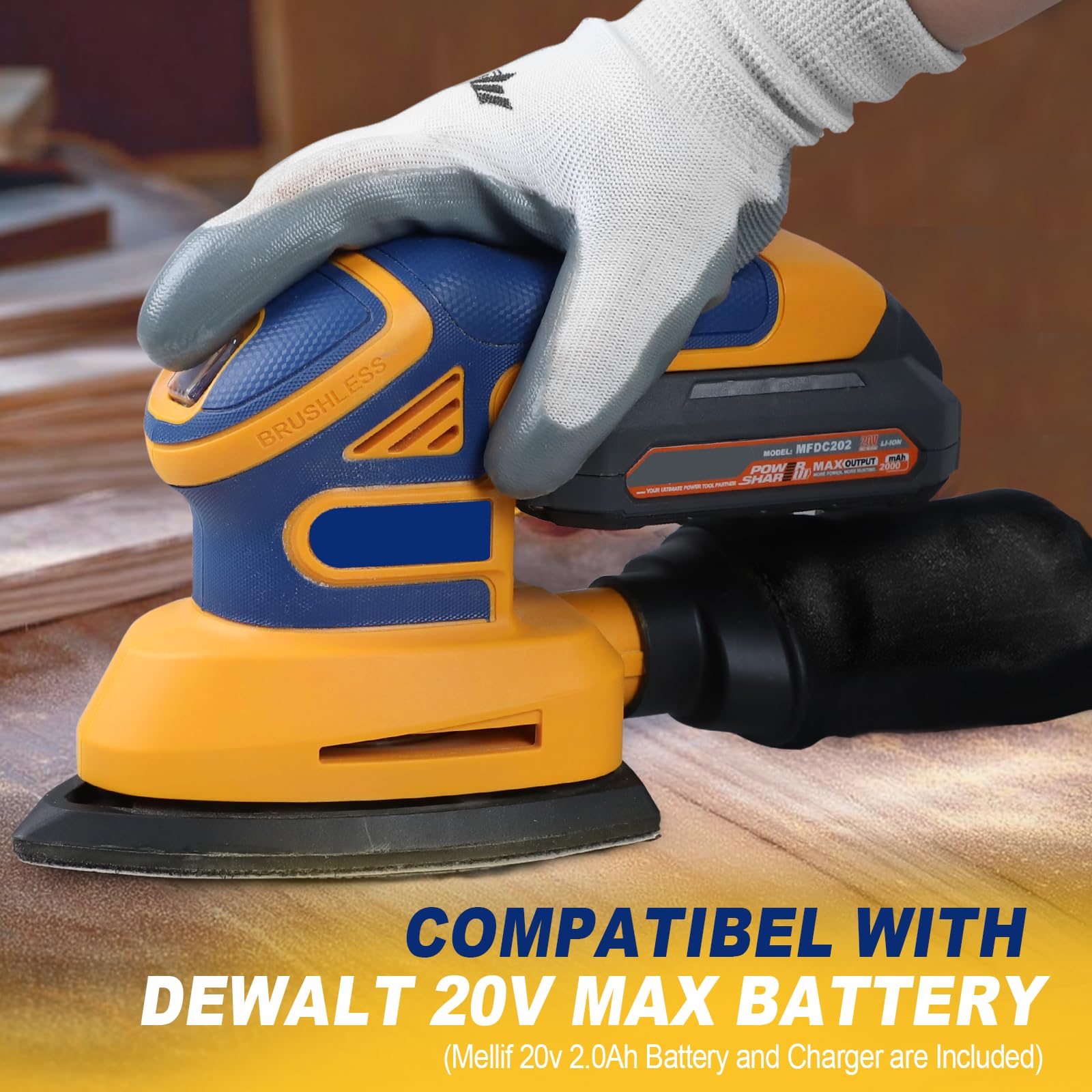 Mayoki dust collection box enhances cleanliness during sanding tasks.