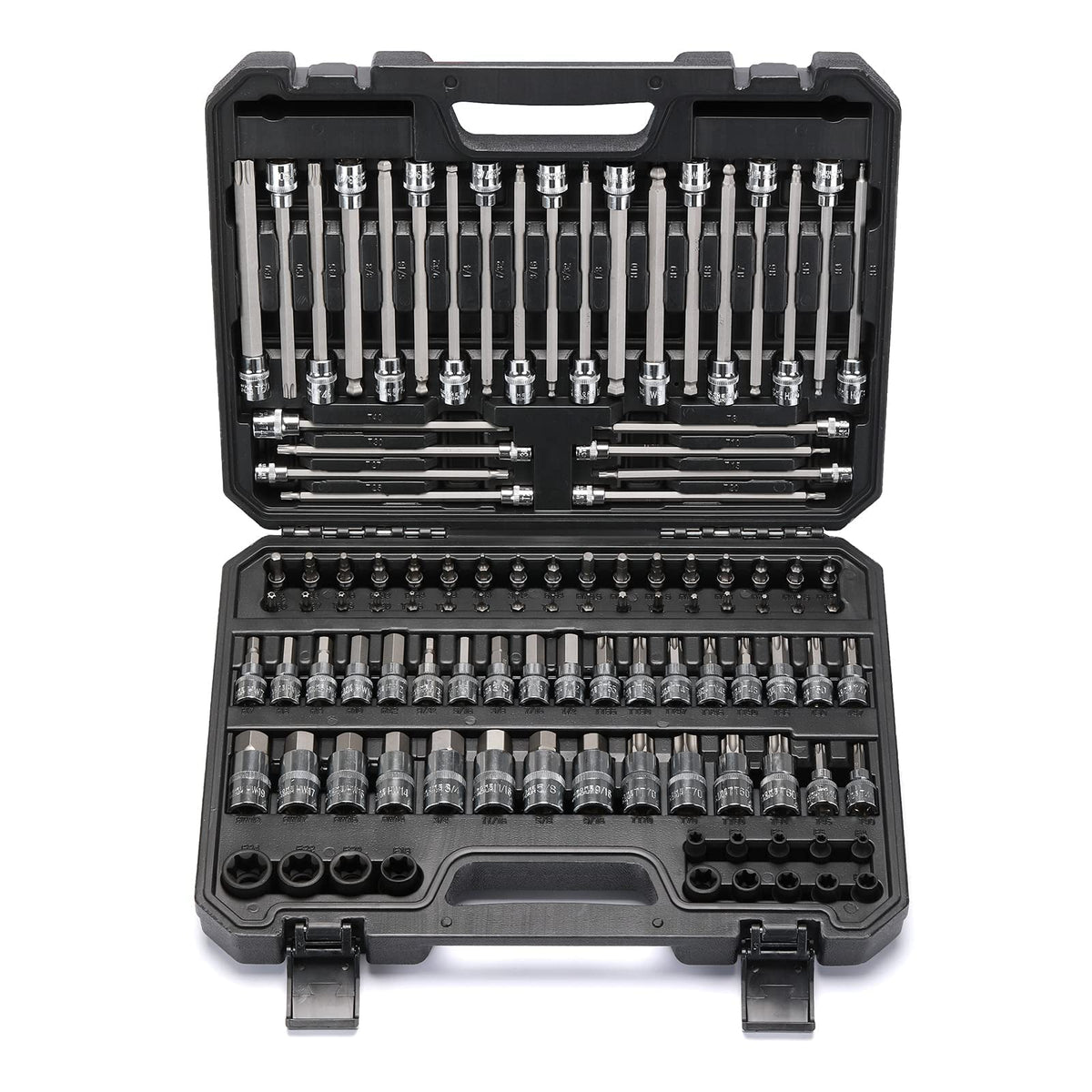 Mayouko 107-piece set with torx sockets for versatile automotive and mechanical tasks