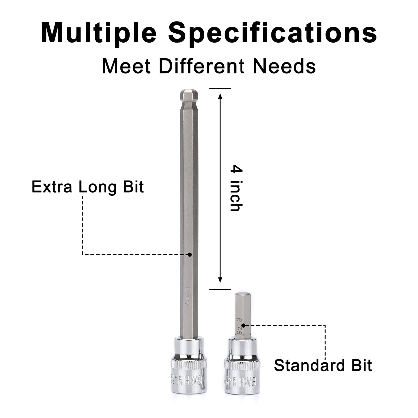 Mayouko 107-piece kit includes hex bits sockets for metric and SAE fasteners