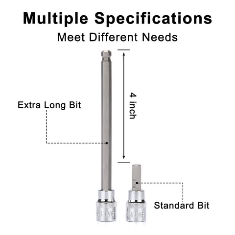 Mayouko 107-piece kit includes hex bits sockets for metric and SAE fasteners