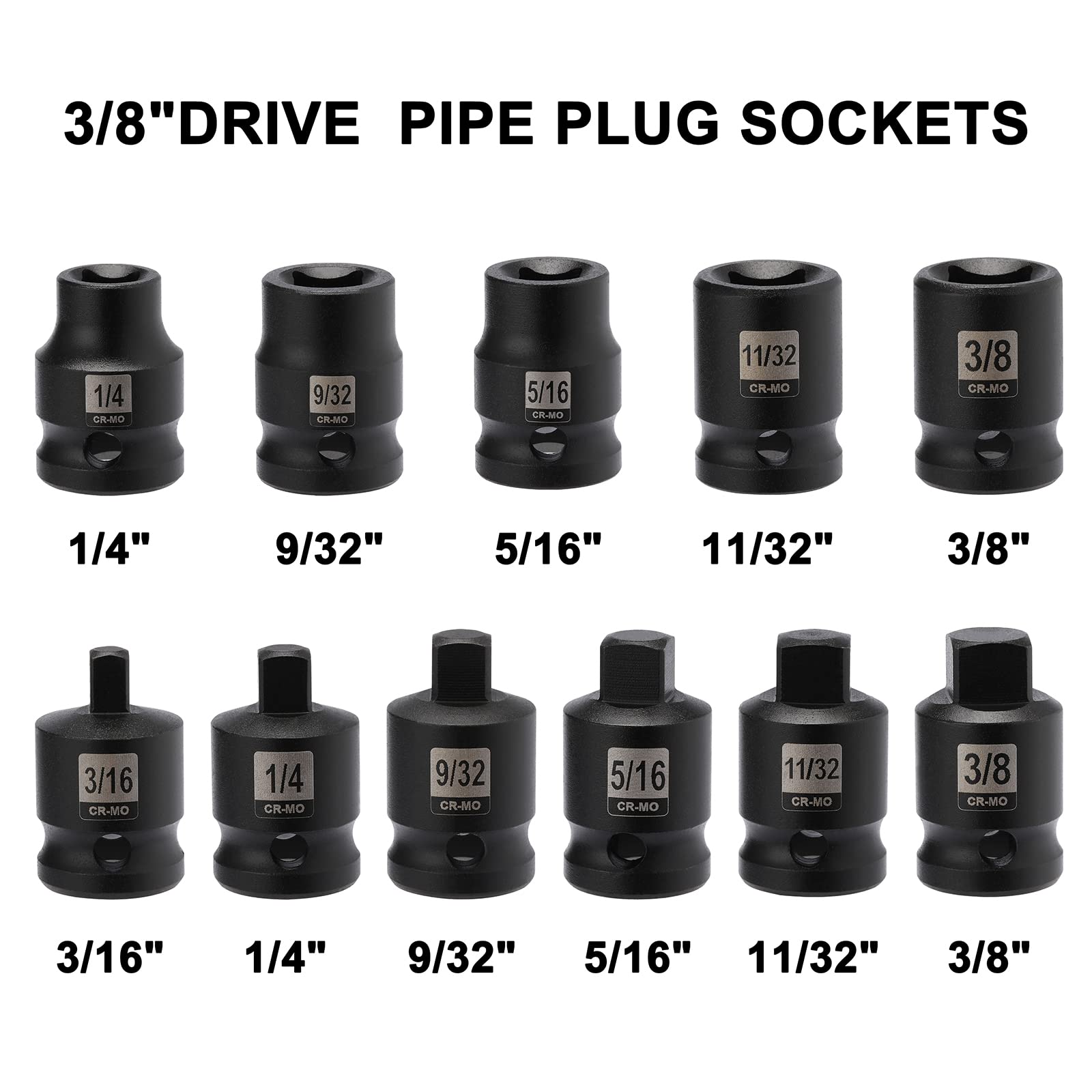 Mayouko pipe socket set, male 1/4 inch for versatile use.
