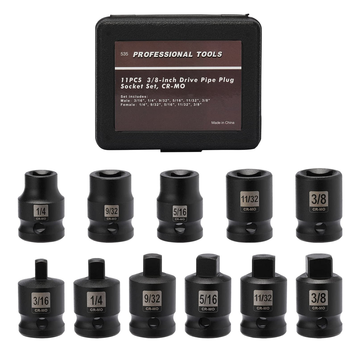 Mayouko pipe socket set, male 3/16 inch for fast-fit applications.