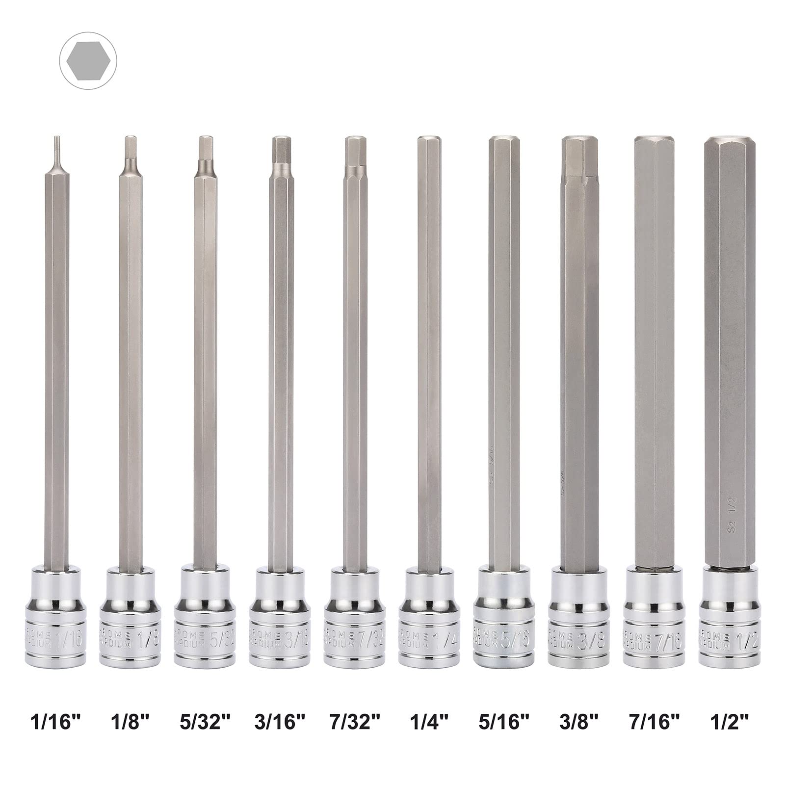 Mayouko long hex bit socket 1/8 in handles tight spaces effectively.
