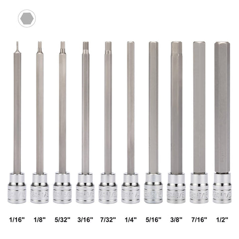 Mayouko long hex bit socket 1/8 in handles tight spaces effectively.
