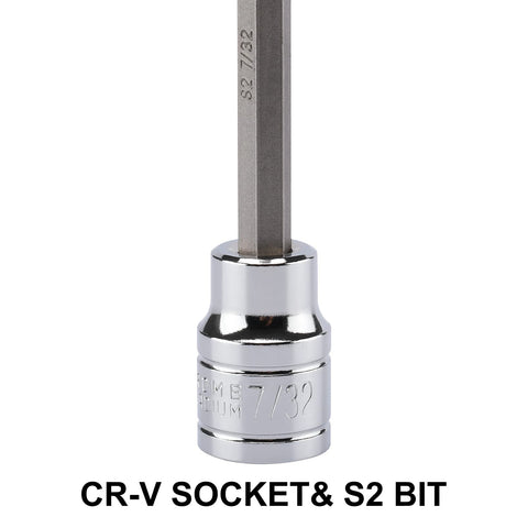 Mayouko long hex bit socket 7/32 in boosts versatility for screws.