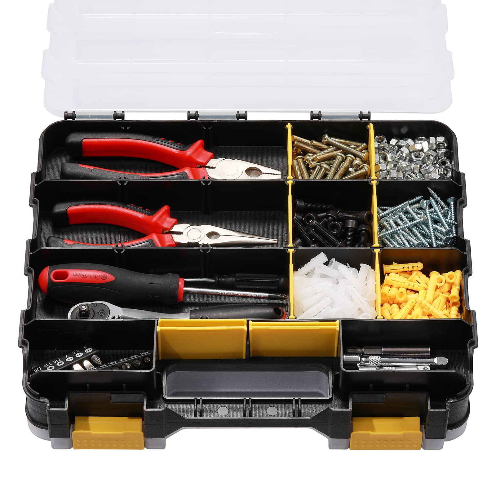 Mayouko nuts bolts storage layout shows versatile small-part organization