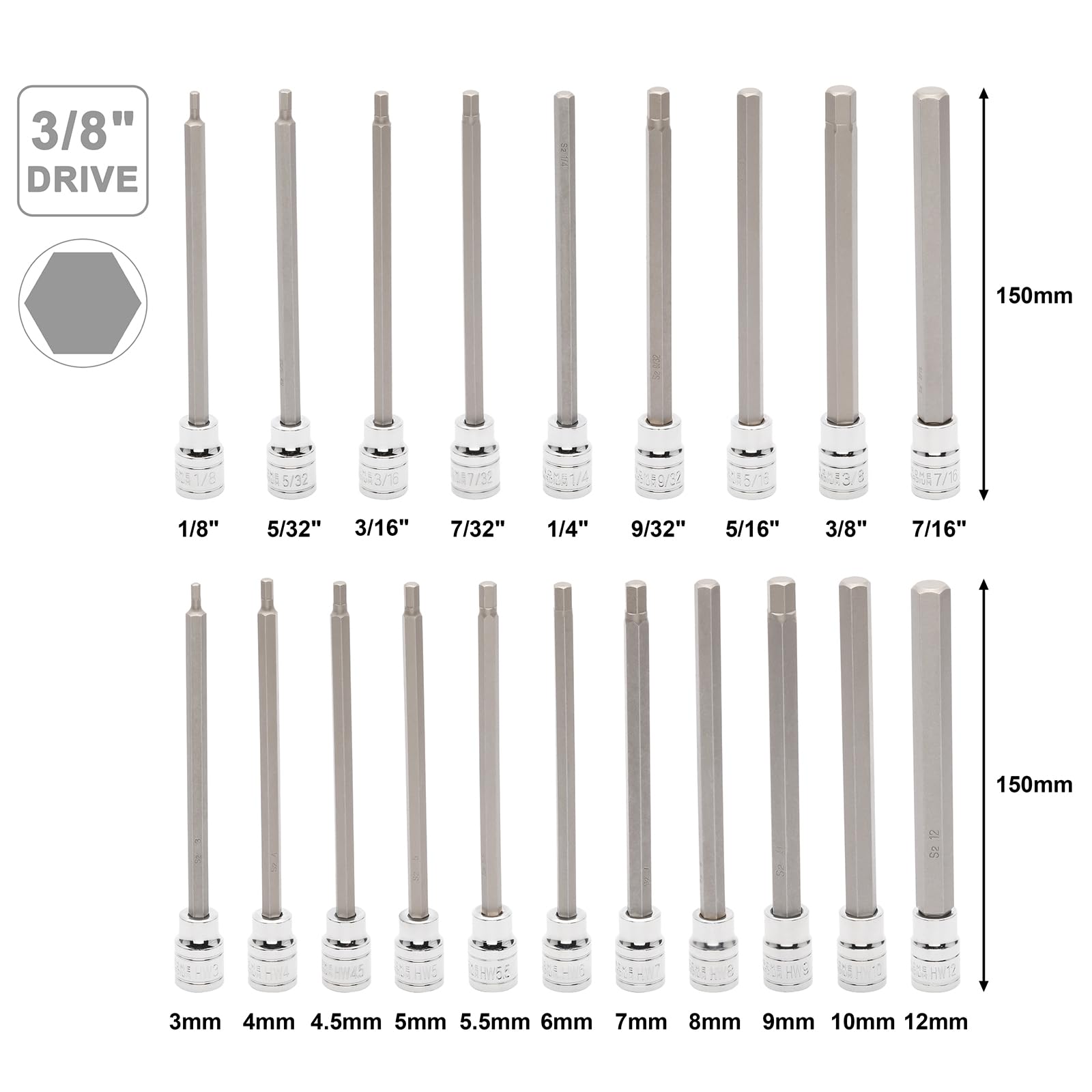 Mayouko long hex socket 4mm for precise fits