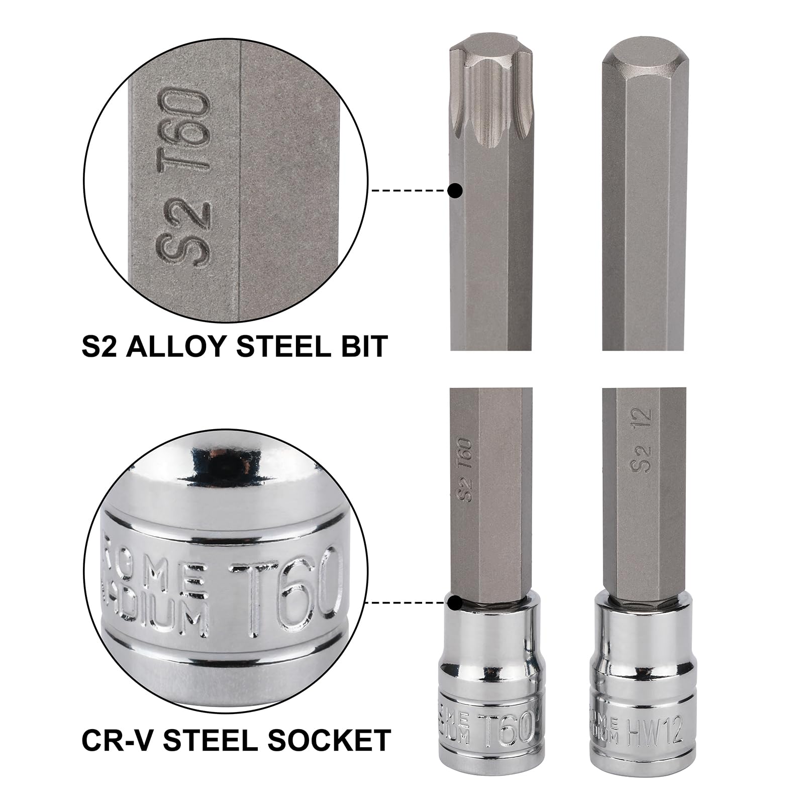 Mayouko long torx socket T60 close up highlighting durability
