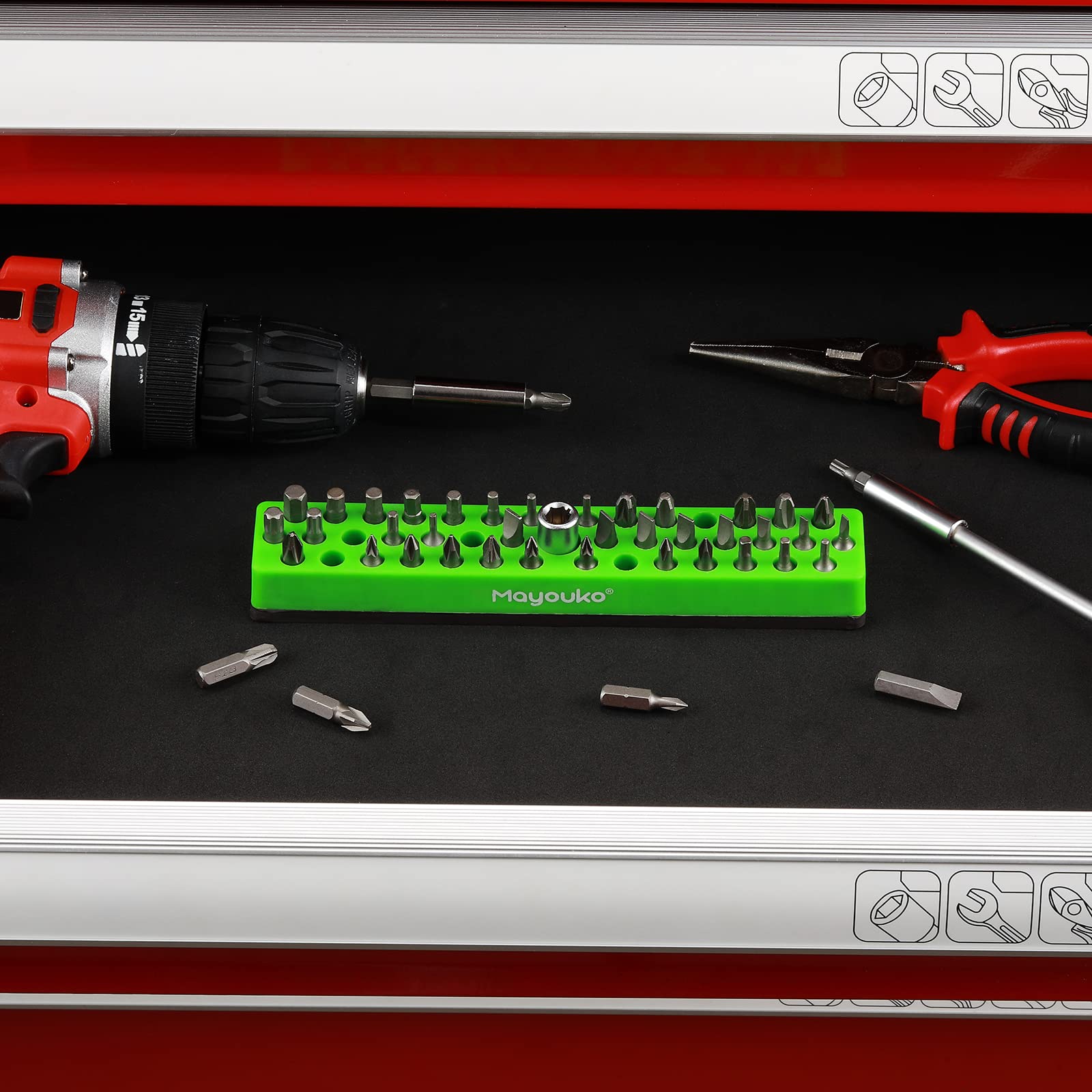 Mayouko open design lets you identify and grab the right bit fast