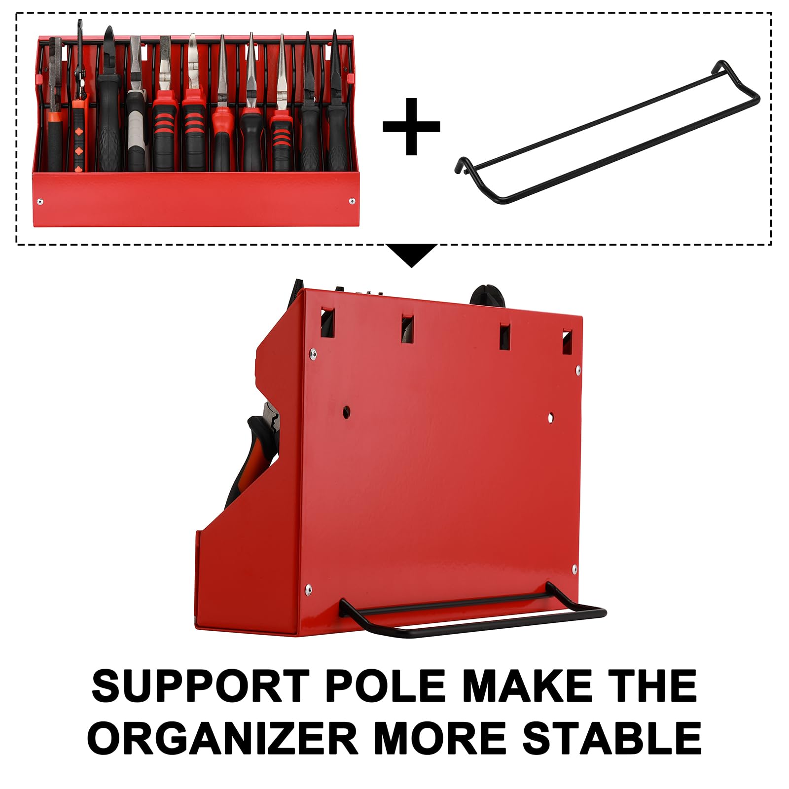 Mayouko drawer-ready pliers rack fits in compact tool chests for easy storage.