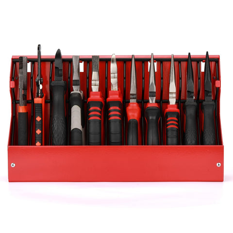 Mayouko toolbox drawer setup shows effortless plier retrieval during projects.