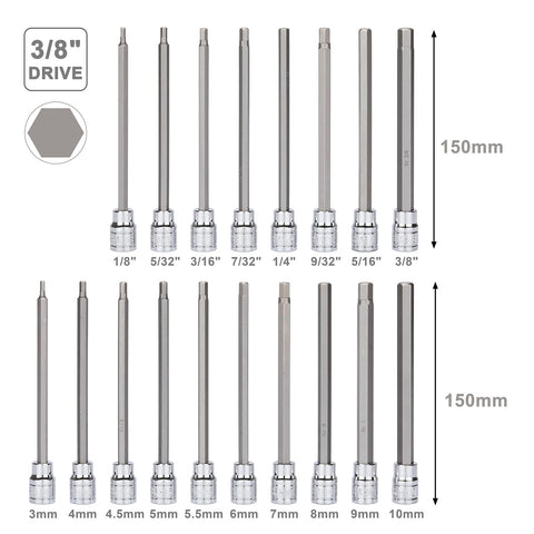Mayouko long hex bits crafted from S2 steel for enduring hardness.