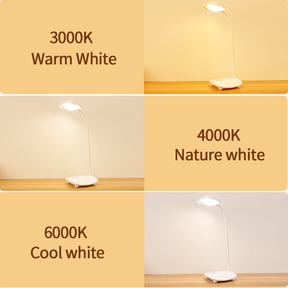 MAYTHANK desk lamp with USB or battery power for flexible setup
