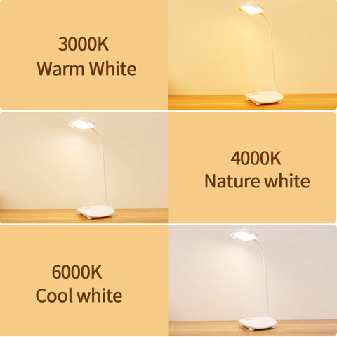 MAYTHANK desk lamp with USB or battery power for flexible setup