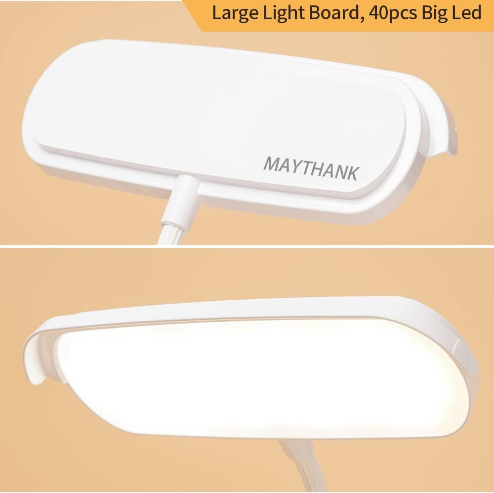 MAYTHANK gooseneck reading lamp offers precise angle control