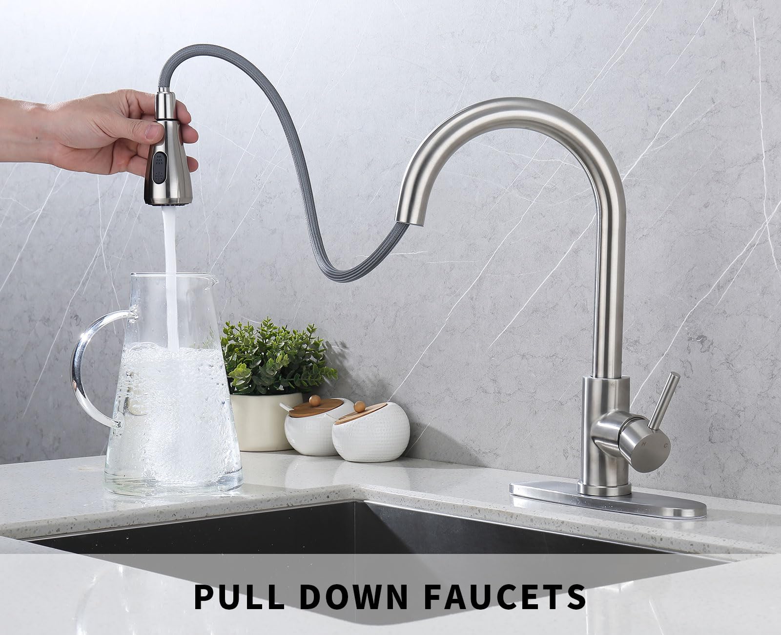 MAYYAYA high arc neck faucet with ample clearance for tall pots