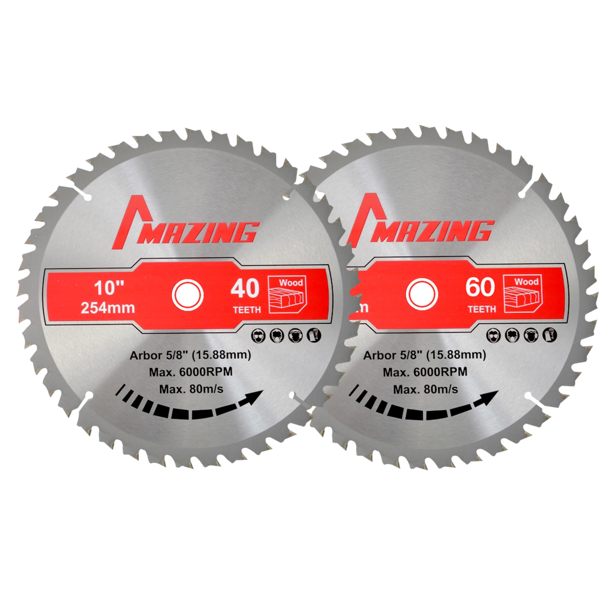 MAZING 2-Pack blades close-up showing ATB teeth for clean cuts