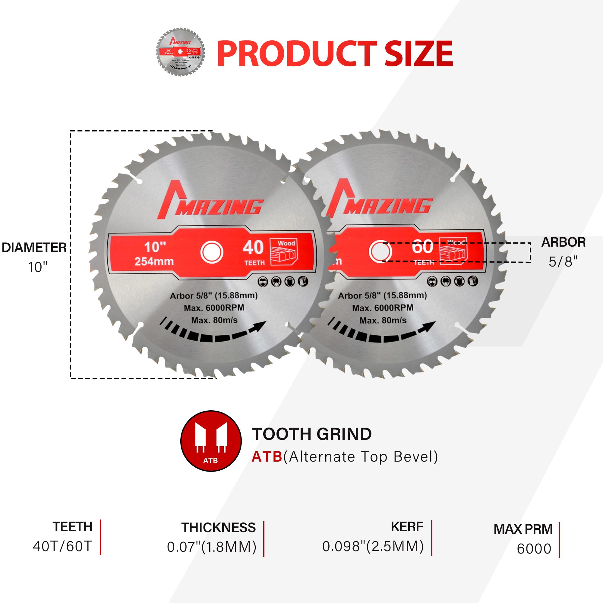 MAZING 2-Pack blades in use on table saw delivering smooth cuts