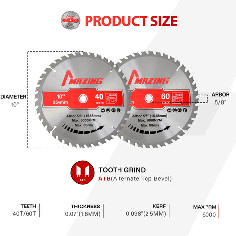 MAZING 2-Pack blades in use on table saw delivering smooth cuts