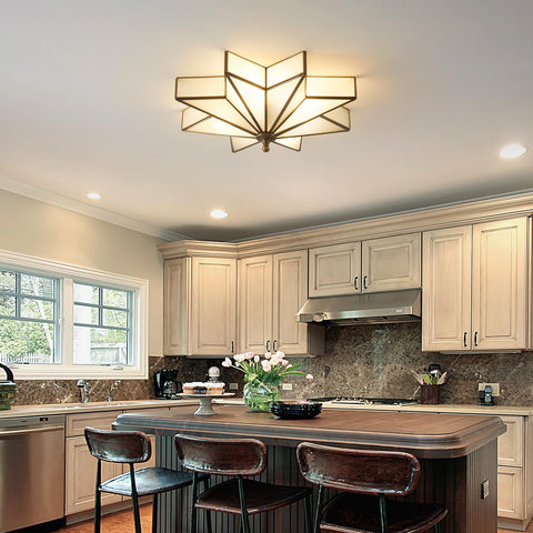 Mazu House Black Star flush bedroom lighting creates cozy, modern charm.