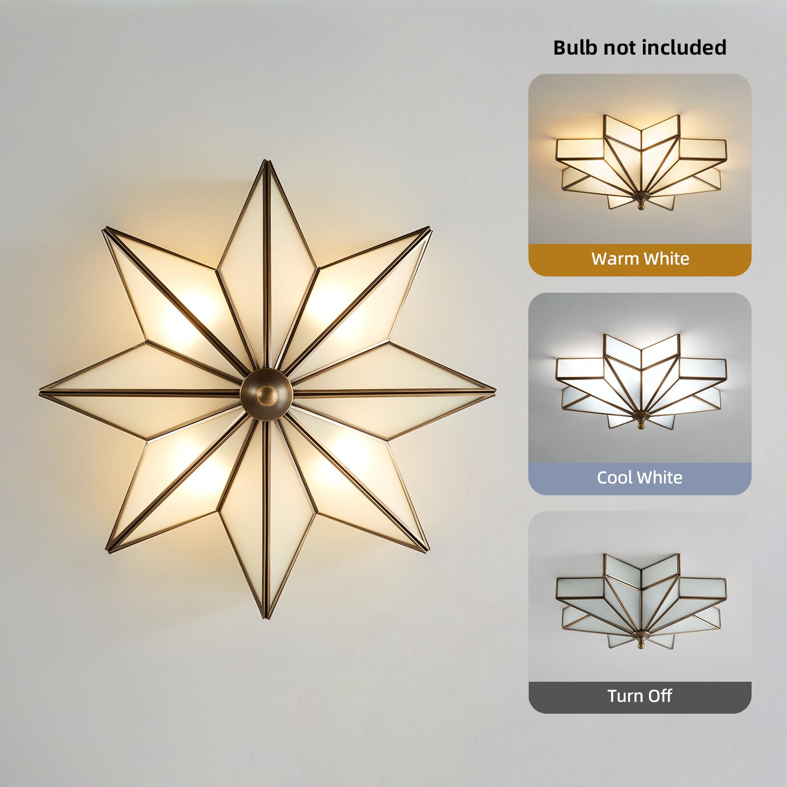 Mazu House Black Star flush shade is detachable for simple bulb replacement.