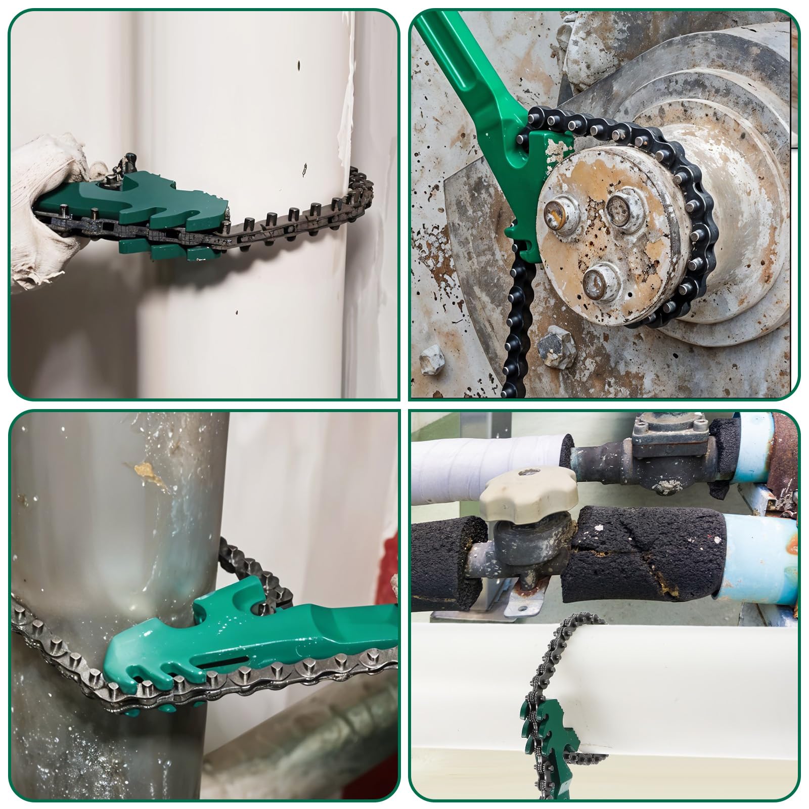 MBAIYO 12-inch chain wrench tightens shower valves with steady grip.