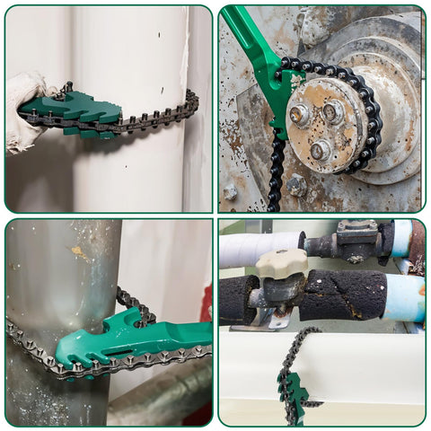 MBAIYO 12-inch chain wrench tightens shower valves with steady grip.