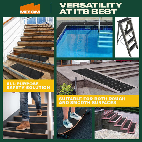 MBIGM black outdoor stair treads blend with exterior décor