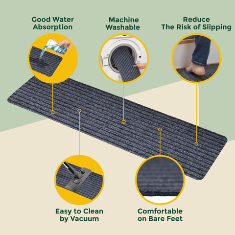 MBIGM easy-clean stair mat with removable backing for quick maintenance