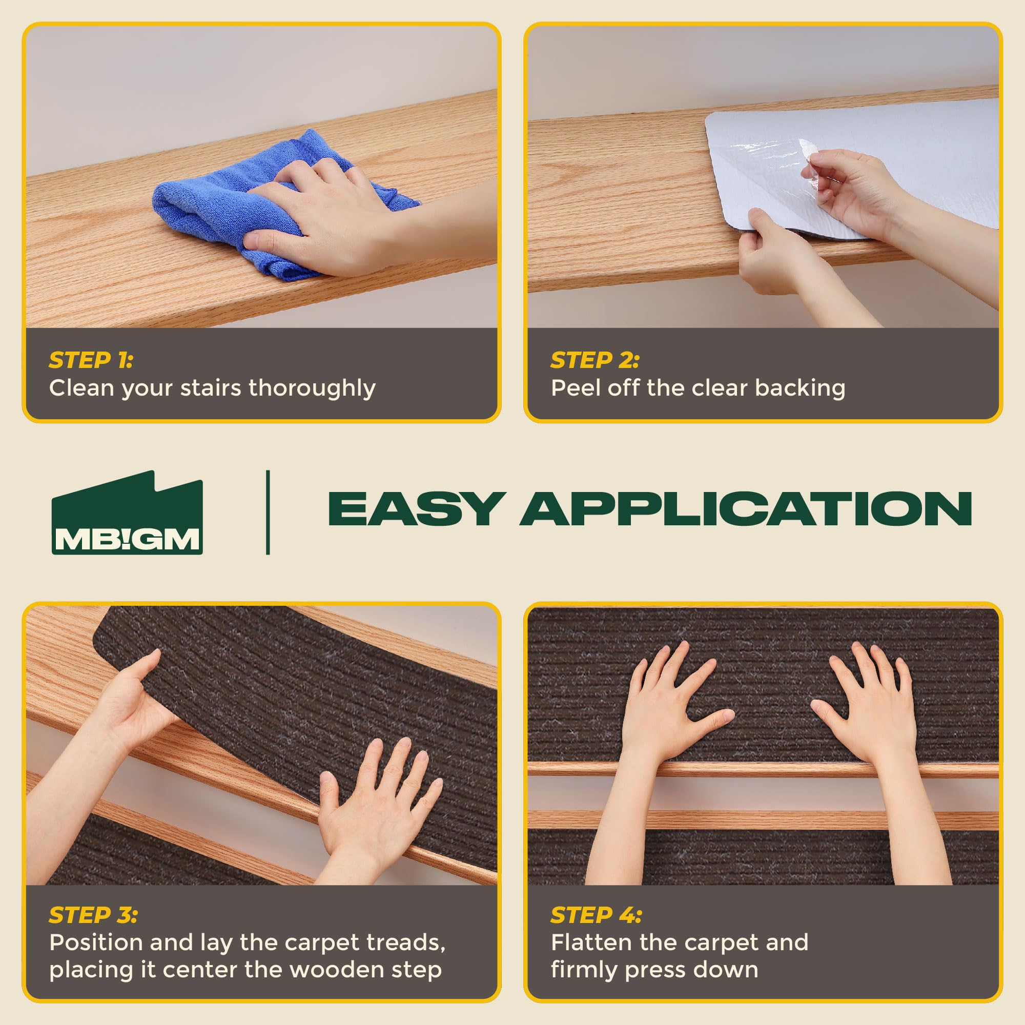 MBIGM stair treads across stairs for kids and pets safety