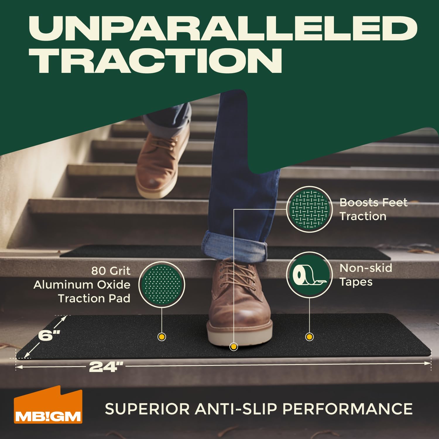 MBIGM ready-to-use stair treads for all-season outdoor use
