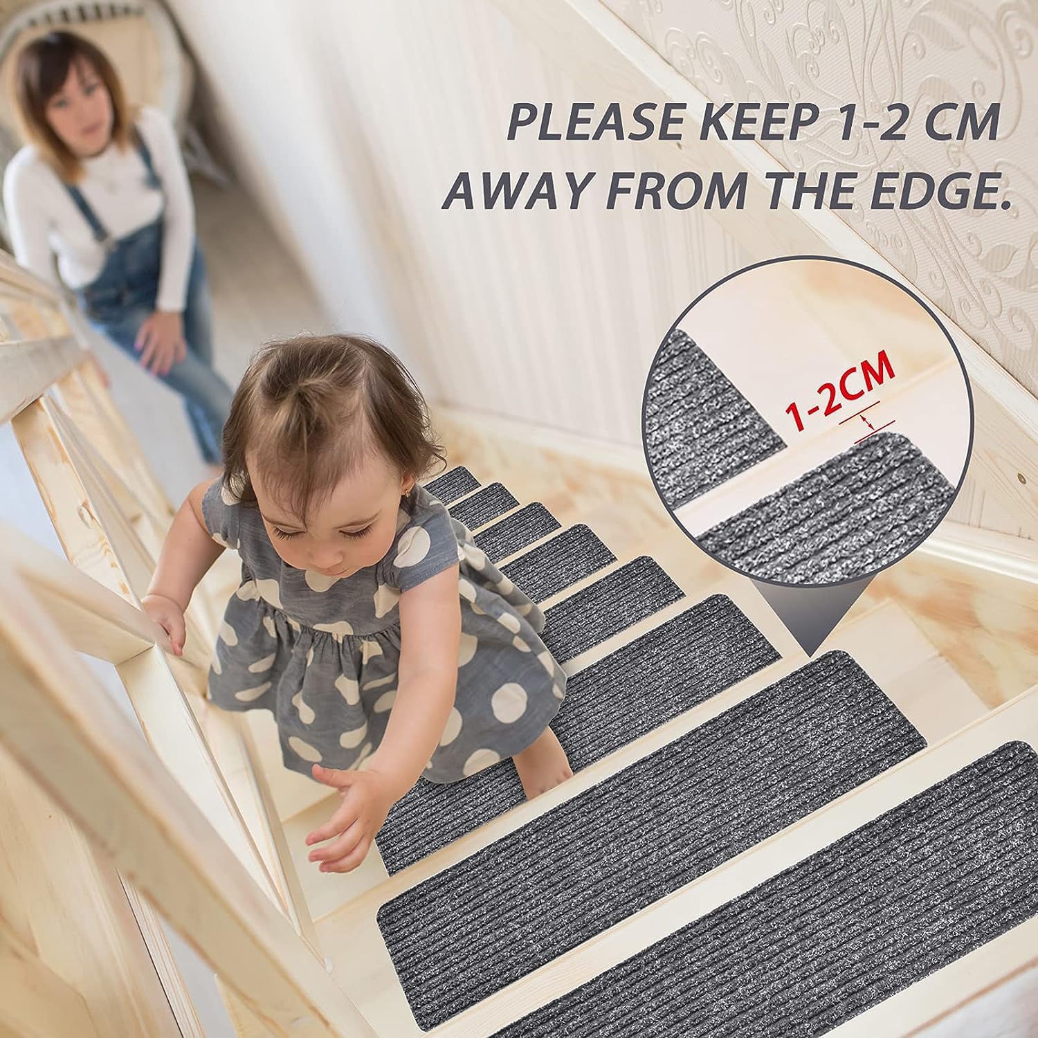 MBIGM protective, residue-free stair mat leaves no adhesive residue behind