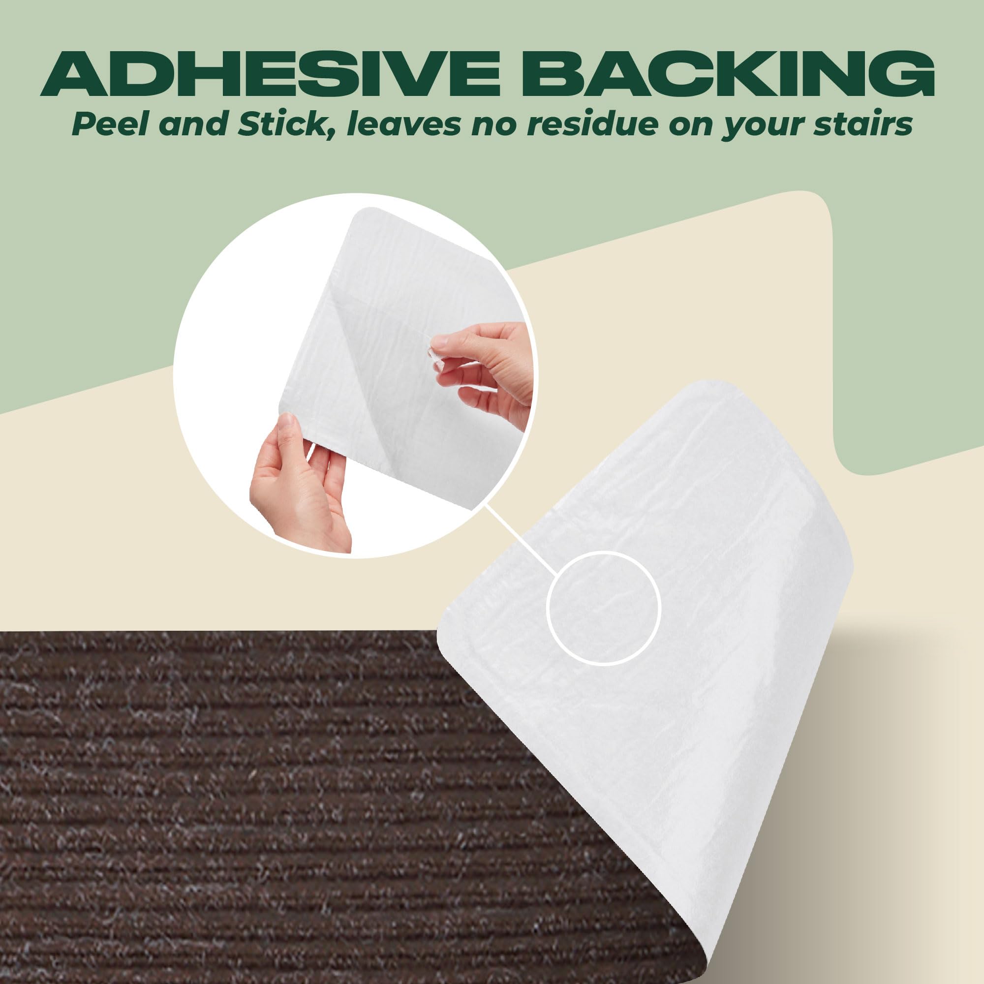 MBIGM tri-layer stair mat in brown offers durability and quiet footing.