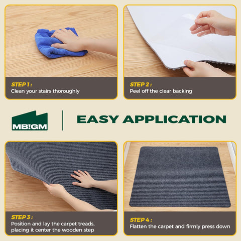 MBIGM universal-fit 30x30 stair mat suits most indoor landings
