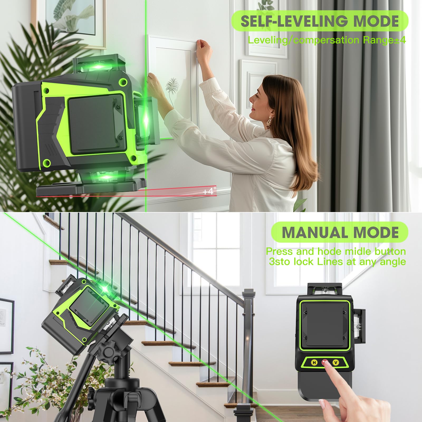 MBYULO 4D 360° horizontal and vertical lines visualize full-room layout