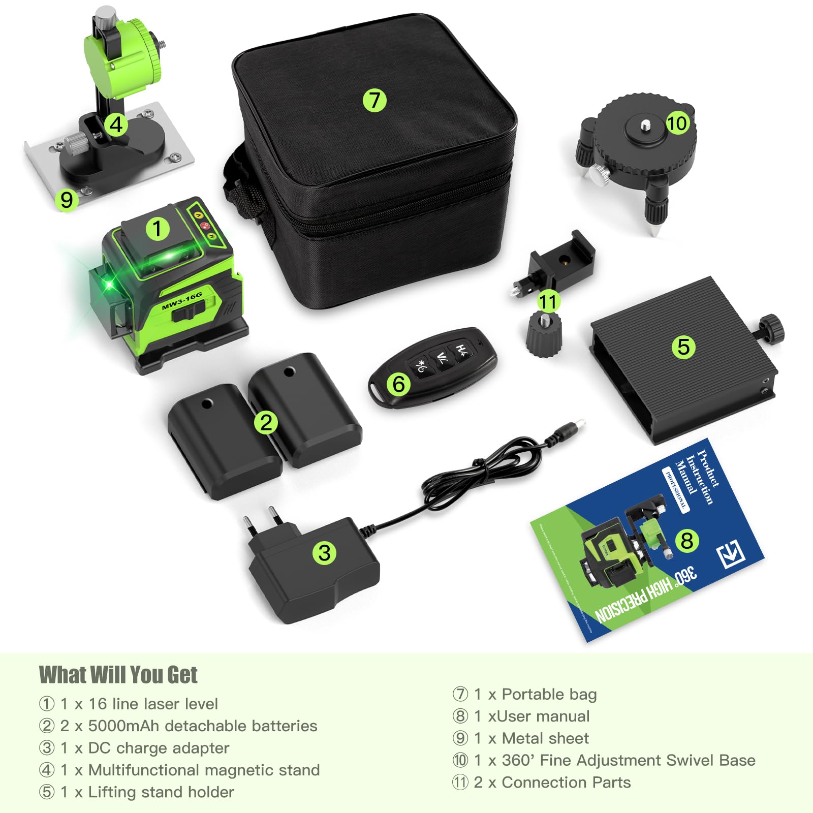 MBYULO laser level ideal for tiling, hanging, and layout tasks