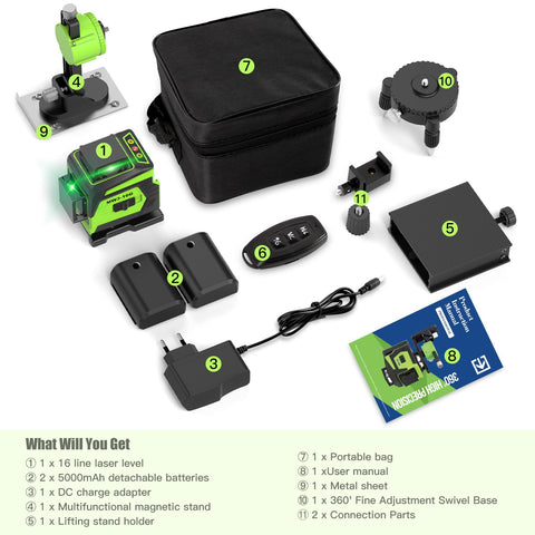 MBYULO laser level ideal for tiling, hanging, and layout tasks