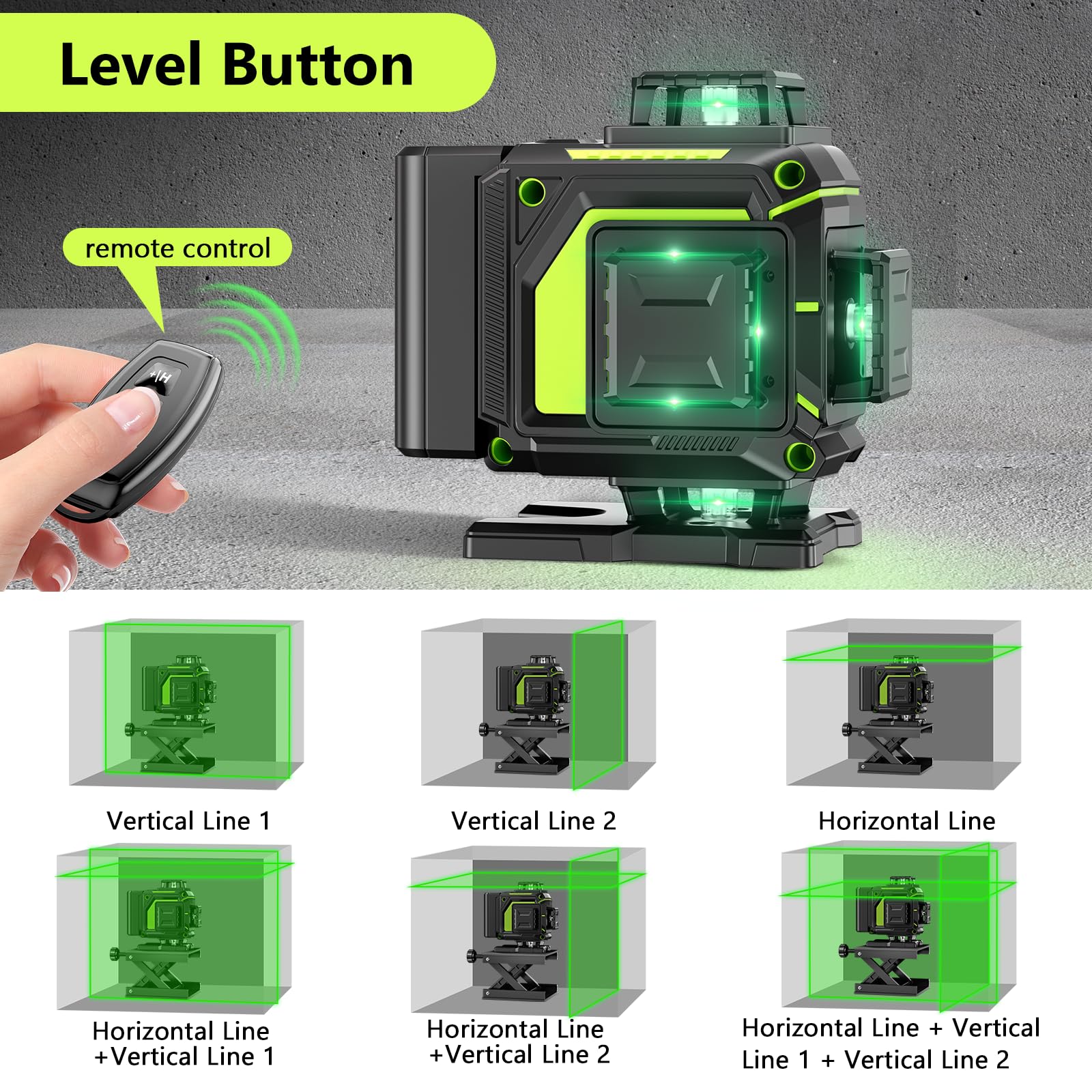 MBYULO self-leveling and manual mode for versatile projects at any angle.