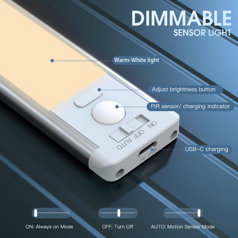 MCGOR dimmable LED closet light offers five brightness levels.
