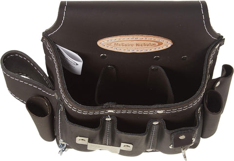 McGuire-Nicholas 526-CC brown oil-tanned leather close-up highlights durable rivets