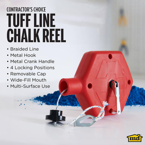 M-D chalk reel with smooth wind mechanism for quick setup