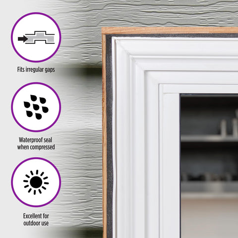M-D Building Products weatherseal sealing a window junction for draft reduction